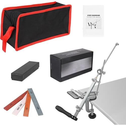 Knife Sharpener With 4 Grindstones, Rotation Fixed-Angle Knife Sharpener Pro RX-008, Professional Kitchen Sharpening Tool Set