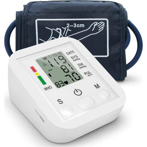 Blood Pressure Monitor Portable Tonometer Arm Band Type Sphygmomanometer LCD Display Accurate Measurement