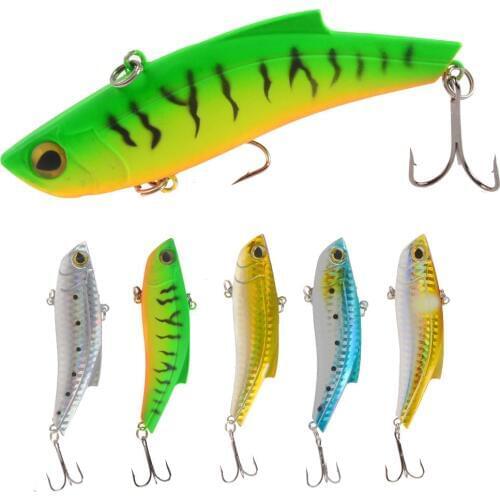 1pcs VIB Winter Ice Sea Fishing Lures 9cm/27g Hard Crankbait Wobblers Artificial 5 Colors Trolling Carp Fishing Accessories