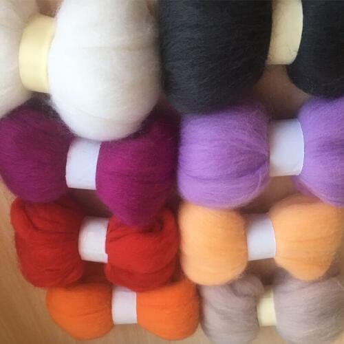 WFPFBEC wool for felting 80g 8colors 10g/color wool fiber needle felt