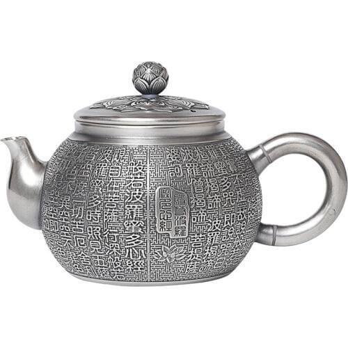 Sterling silver 999 teapot Chinese Kung Fu tea set Pu'er sterling silver teapot coffee silver pot convenient office teapot
