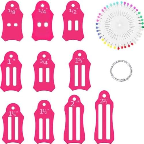 Jelly Roll Sasher Tools Multi-Sizes Jelly Roll Sasher Quilting Pins And Storage Chain For Folding Fabric Roll Tool Accessories R