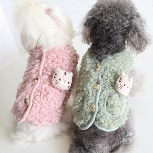 Winter Dog Vest Cartoon Pet Coat Outfit Garment Chihuahua Cat Yorkshire Clothes Maltese Shih Tzu Pomeranian Bichon Pet Clothing
