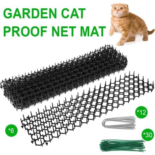 10/6Pcs Garden Cat Repellent Mat Strip Dig Stop Cat Repellent Mat Spike Portable Anti-Cat Dog Mat Outdoor Garden Supplies