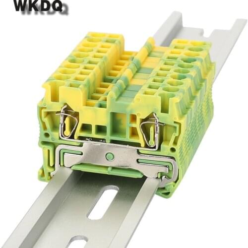 10pcs ST 2.5-PE Ground Din Rail Spring-cage Terminal Block PE With The Same Shape To Universal