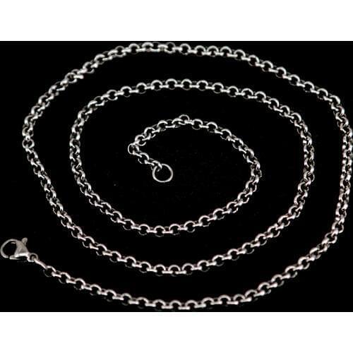10pcs lowest price Silver Stainless Steel 20 24 30" 2.5mm rolo necklace Chains for living glass lockets & oil Diffuser Locket