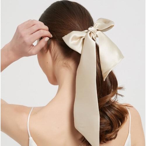 100% Silk Scrunchies Ropes Hair Bands Ties Hair Elastics Ponytail Holders For Women Girls Hair Accessories Headband 16 Momme