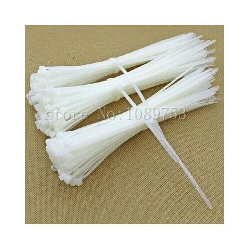 1000pcs 3mm*100mm 4" inch Nylon Plastic Zip Trim Wrap Cable Loop Ties Wire Self-Locking