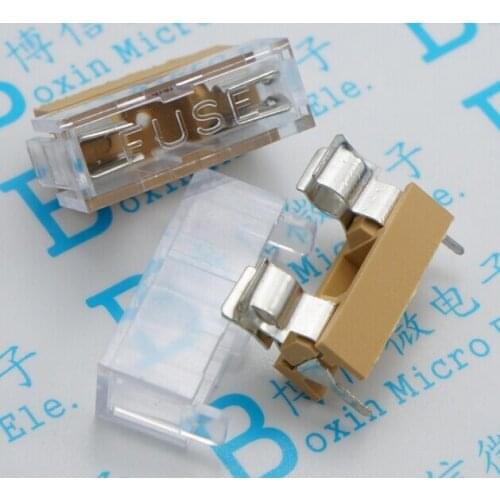 20pcs 5*20mm glass fuse holder transparent holder with transparent cover fuse blocks 5X20mm insurance header