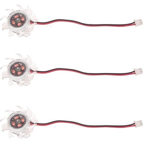 3 x 35mm 12V Clear Plastic Computer VGA Video Cooler Card Cooling Fan