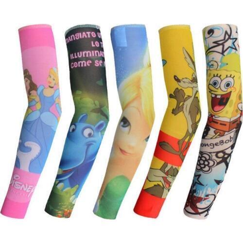 50pcs kids cool Cartoon driving sunscreen Child arm sleeve cycling temporary flash tattoo Stretchy scorpion fake tattoo sleeves