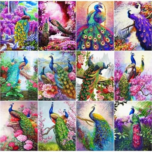 Full Drill 5D Diy Diamond Painting Color Peacock Diamond Embroidery Cross Stitch Animal Rhinestone Mosaic Hobby Gift Home Decor