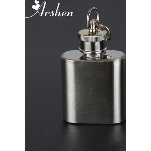 Arshen 28ml Portable Stainless Steel Mini Hip Flask Whisky Liquor Flagon Party Wedding Bar Drink Button Bottle Alcohol Drinkware