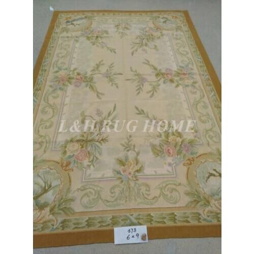 Free Shipping 6'X9' French Aubusson Rug, 100% hand woven New Zealand woolen rug