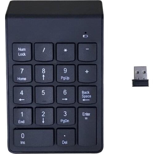 2.4GHz Financial Accounting Number Keypad Wireless Numeric Keypad External Computer Keyboard With Built-In USB Receiver