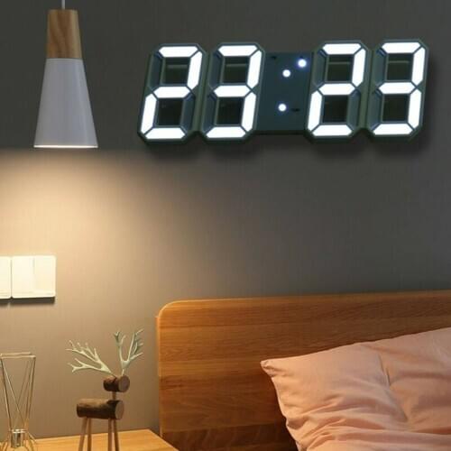 Alarm Clock Wall Clock W/ Digital Display Modern White 24/12 Hour Timer For Office Bedroom Home Decoration Accessories