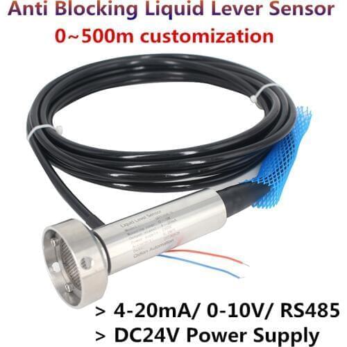 Factory Direct Anti Blocking Liquid Level Sensor Tank Level Transmitter Level Transducer 4-20mA Output DC24V Stainless Steel