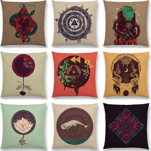 Ancient Technology Mechanics Mysterious Pattern Sacrifice Witchcraft Uncharted Territory Cushion Cover Sofa Throw Pillow Case