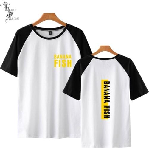 BANANA FISH Print T-shirt Summer Fashion Round Neck Short Sleeve Popular Japanese Anime Streetwear Plus Size