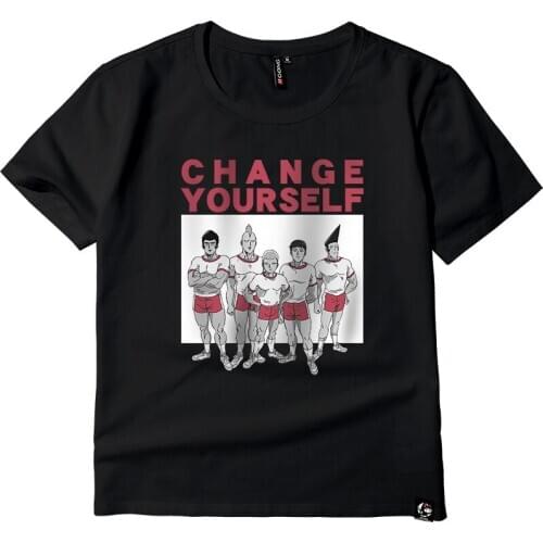 Anime Mob Psycho 100 Change Yourself Printing T shirt Cosplay Costumes O neck Short Sleeve Tees T-shirt