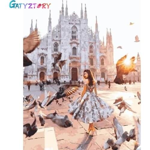 Gatyztory Paint By Numbers For Adults Street Landscape Coloring By Numbers Acrylic Paints Set Home Decor Decorative Frames