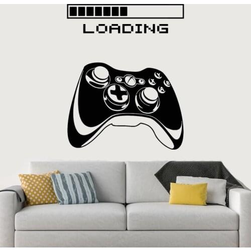 Game Loading Controller Wall Decals Vinyl Removable Gamer Decor Stickers Joystick Bed Home Decoration Mural G4