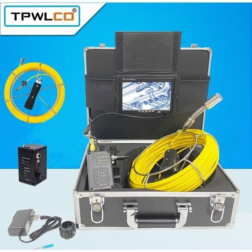 Drain Sewer Pipe Inspection Endoscope Camera Video Recorder 7" Monitor 23mm Camera Head 20 30 40 50M Cable