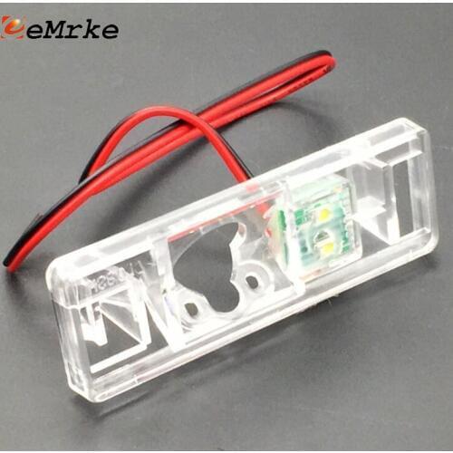 EEMRKE DIY Car Rear Camera Bracket License Plate Lights Housing for Nissan Primera P12 WP12 Note E11 Pathfinder R51 EU R51