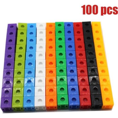 10 Colors Graphics Math Link Cubes Baby Geometric Counting Cubes Snap Blocks Stacking Cube Building Kit Kids Early Education Toy