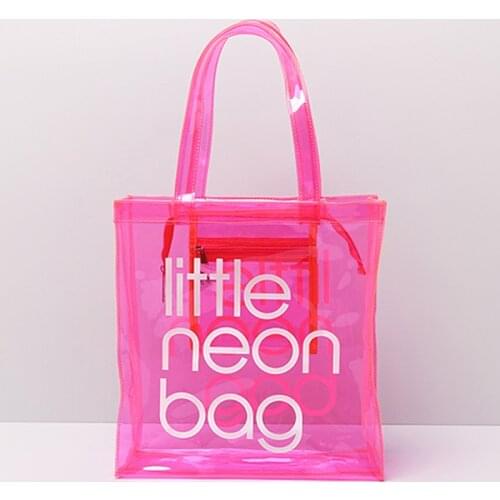 Fashion Korean Shiming PC womens single bag candy color jelly bag pvc handbag waterproof sand bag leisure bag