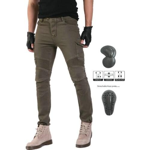 Mens Motorcycle Pants Summer Brown Motorcycle Pants Jeans Protective Equipment Riding Travel Pants