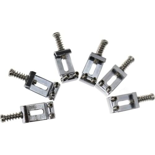 Set of 6 Replacement Chrome Tremolo Bridge Saddles For Fender Electric Guitar