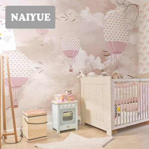 The real girl pink non-woven wallpaper wallstickers covering wallpaper Nordic children art seamless custom murals