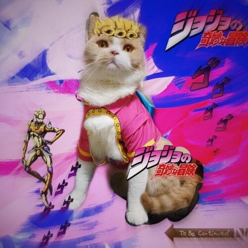 JoJos Bizarre Adventure Cosplay Giorno Giovanna Cartoon Dog Cat Pet Clothes T Shirt Vest Hoodie Pet Pullover Clothing Accessory