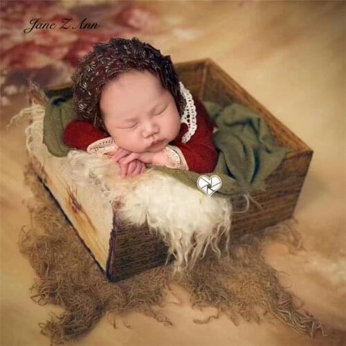 Newborn photography clothing burgundy lace three-piece baby photography clothing