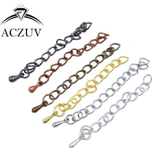 Wholesale Lot 200piece 5cm 7cm Optional Necklaces Chain Extender and Drops Jewelry Making Findings Chains Jewelry Accessories