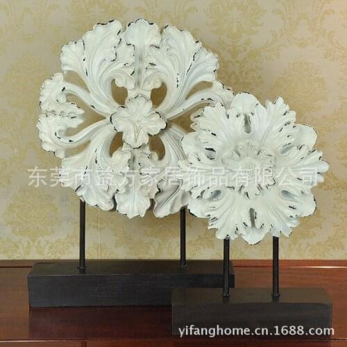 Scandinavian-style factory wholesale retro set of two white screens resin crafts ornaments home accessories