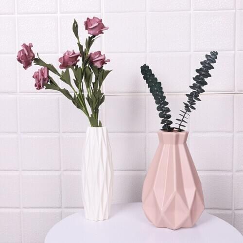 Plastic Origami Vase White Imitation Ceramic Flower Pot Flower Basket Home Decor Vase Nordic Decoration