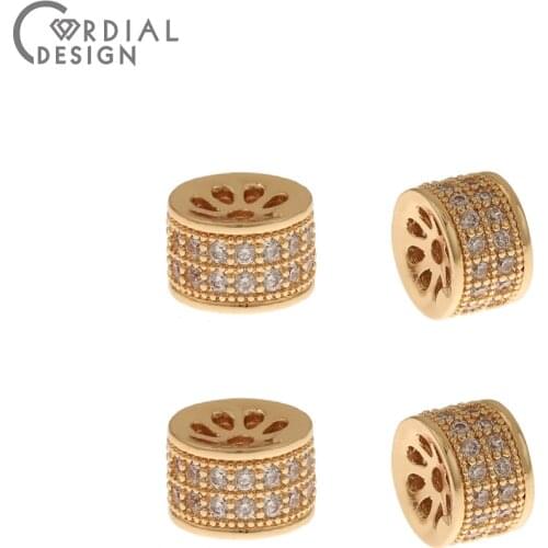 Cordial Design 40Pcs 6*10MM Jewelry Accessories/Hand Made/CZ Spacers/Cylinder Shape/Charms For Bracelets/DIY Earring Findings