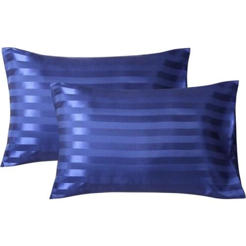 Silk Satin PillowCase Hotel Body Pillow Cover Smooth Blue Pink Pillow Cases For Bed 2pcs Set
