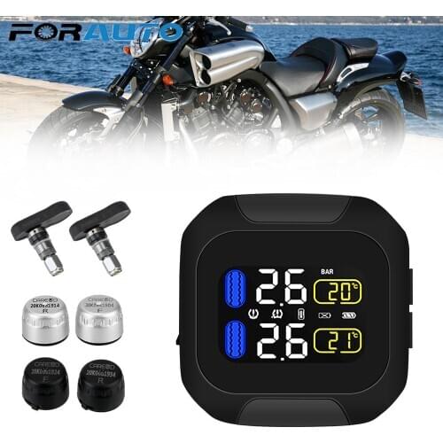 Tyre Temperature Alarm LCD Display 2 External Internal TH/WI Sensors Motorcycle TPMS Motor Tire Pressure Monitoring System