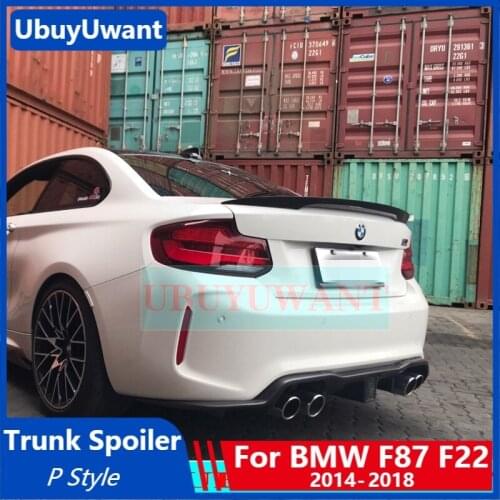Real Carbon Fiber P Style Rear Trunk Spoiler For BMW 2 Series F87 M2 F22 2014 2015 2016 2017 2018 Lip Spoiler Tail Trunk Wing
