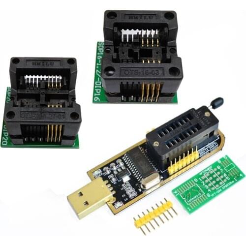 CH341A CH341 EEPROM Flash BIOS USB programmer+2pcs SOP8 SOIC8 Programmer sockets