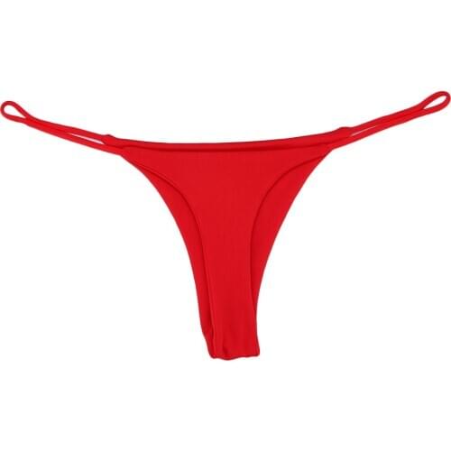 Thin Strappy Women Thongs and G Strings Plus Size Low Rise Female Tanga Cotton Bikini Underwear S-XL Solid Color Panties