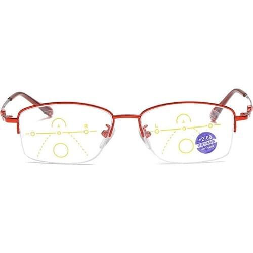 Women Ultralight Titanium Alloy Intelligent Progressive Multifocal Reading Glasses See Near and Far +1 +1.5 +2 +2.5 +3 +3.5 +4