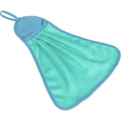 1pc Kitchen Bathroom Hanging Cleaning Coral Velvet Towel Cleaning Water Drying Soft Absorbent Dishcloth