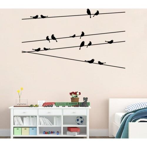 1pc Vinyl Removable Wall Stickers Black Birds Tree Branch DIY Wall Stickers for Glass Window Door Bathroom Living Room Sticker