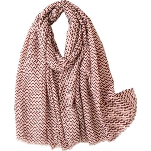 2021 New Geometric Print Viscose Shawl Scarf Lady Popular Design Fashion Muslim Hijab