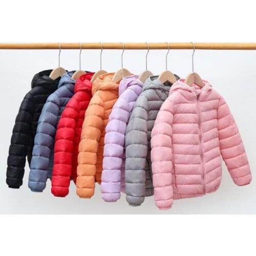 2021 New Ins Childrens Down Padded Jacket Lightweight Boys Kids Cotton Coat Girls Baby Hooded Outwear Korean Autumn And Winter