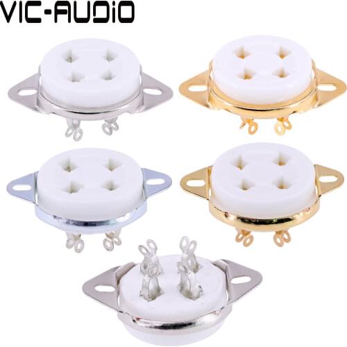 DIY Audio 2PCS 4Pins Electronic Tube Socket GZC4-2 For 2A3 300B FU-811 811 101D 5Z3 Vacuum Tube Socket Audio Amplifier HIFI